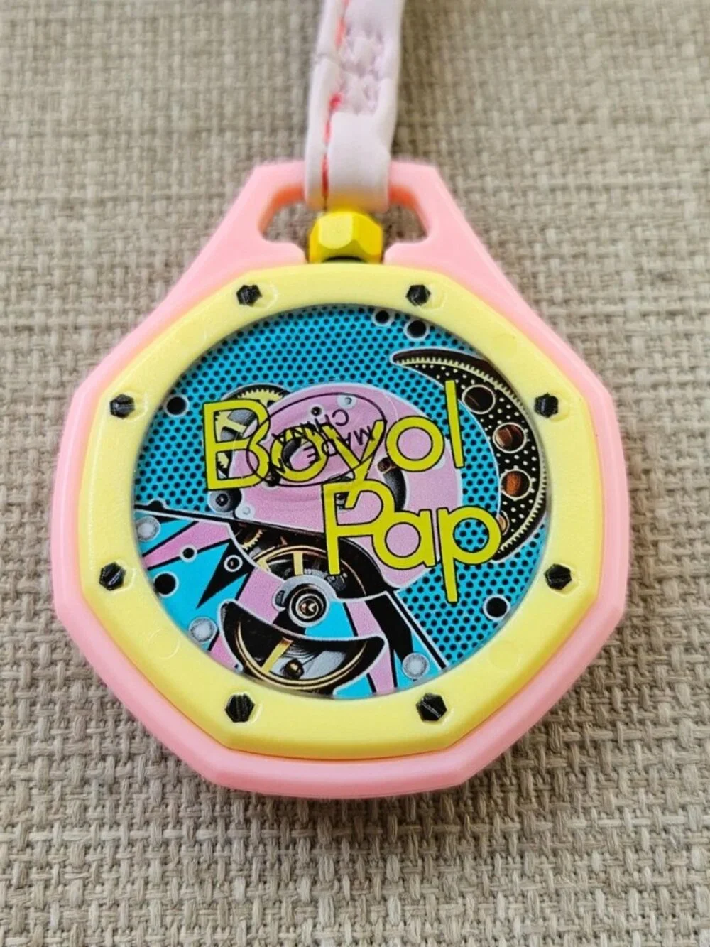Fashion Pocket Watch Analog Quartz Hand Watch Pink/Yellow Tone Sport Watch